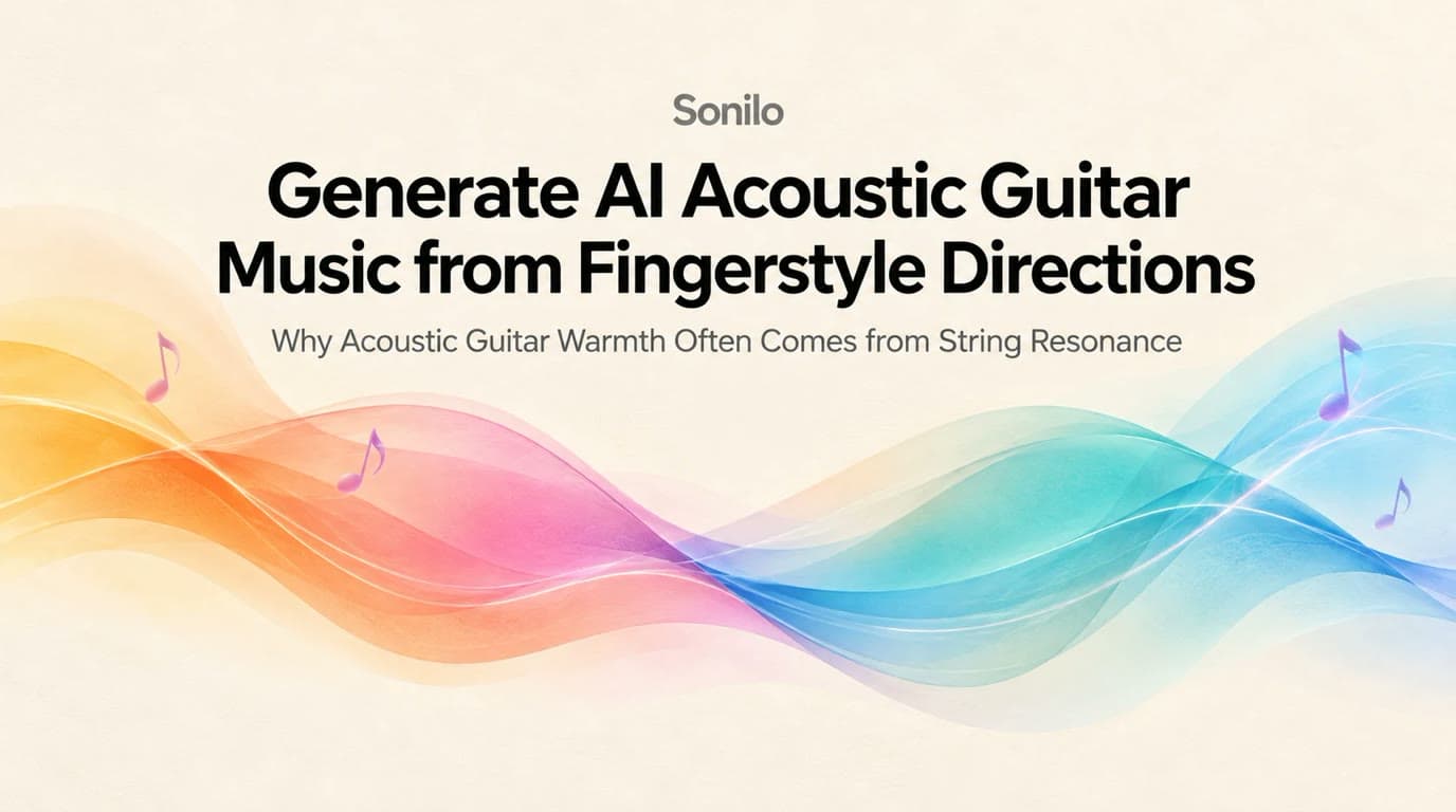 Generate AI Acoustic Guitar Music from Fingerstyle Directions — Sonilo cover