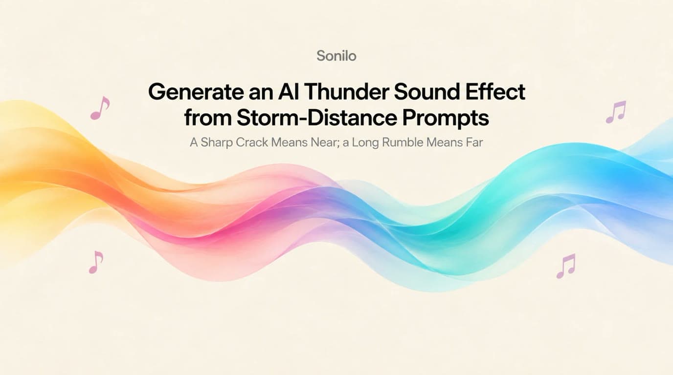 Generate an AI Thunder Sound Effect from Storm-Distance Prompts — Sonilo cover